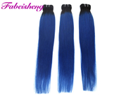 3 paquets de bleu naturel aligné par cuticle de prolongements droits de cheveux aucun embrouillement
